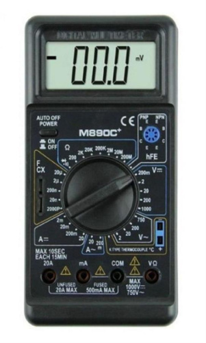 картинка Цифровой мультиметр M890C+ измерения напряжения, тока, сопротивления, температура, емкость, прозвонк от магазина Интерком-НН фото 2