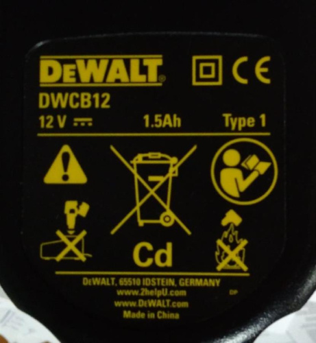 картинка DeWalt DWCB12 аккумулятор для шуруповерта 12B, 1.5a/h, Ni-Cd  от магазина Интерком-НН фото 2