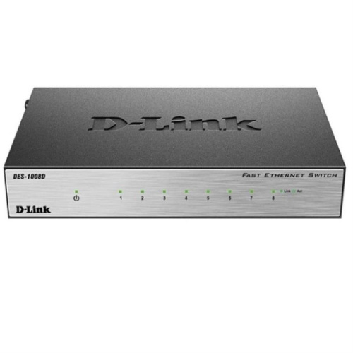 картинка Коммутатор DES-1008D/L2B D-Link с 8 портами 10/100Base-TX от магазина Интерком-НН