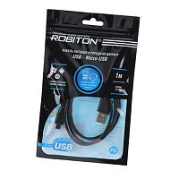 картинка Кабель USB Robiton P5 USB-MicroUSB для питания и передачи данных, 1м, черный от магазина Интерком-НН