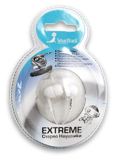 картинка Наушники SmartTrack Extreme резиновое покрытие (белые) STE-1800 от магазина Интерком-НН