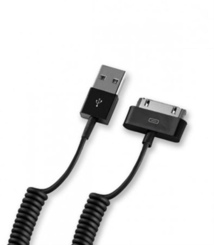картинка USB кабель для Apple 30-pin (iPhone4G/4GS) 1.2м витой черный (Deppa) 72119 от магазина Интерком-НН