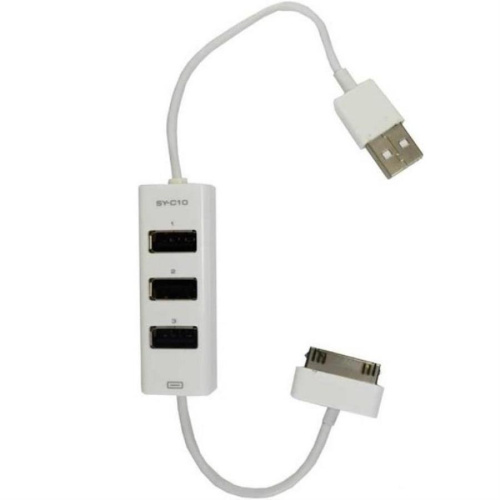 картинка Siyoteam SY-C10 USB Хаб+шнур зарядного устройства /Дата Кабель/iPhone (белый)  от магазина Интерком-НН